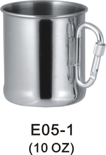 Stainless Steel Camping Mug with Carabiner Lock Handle