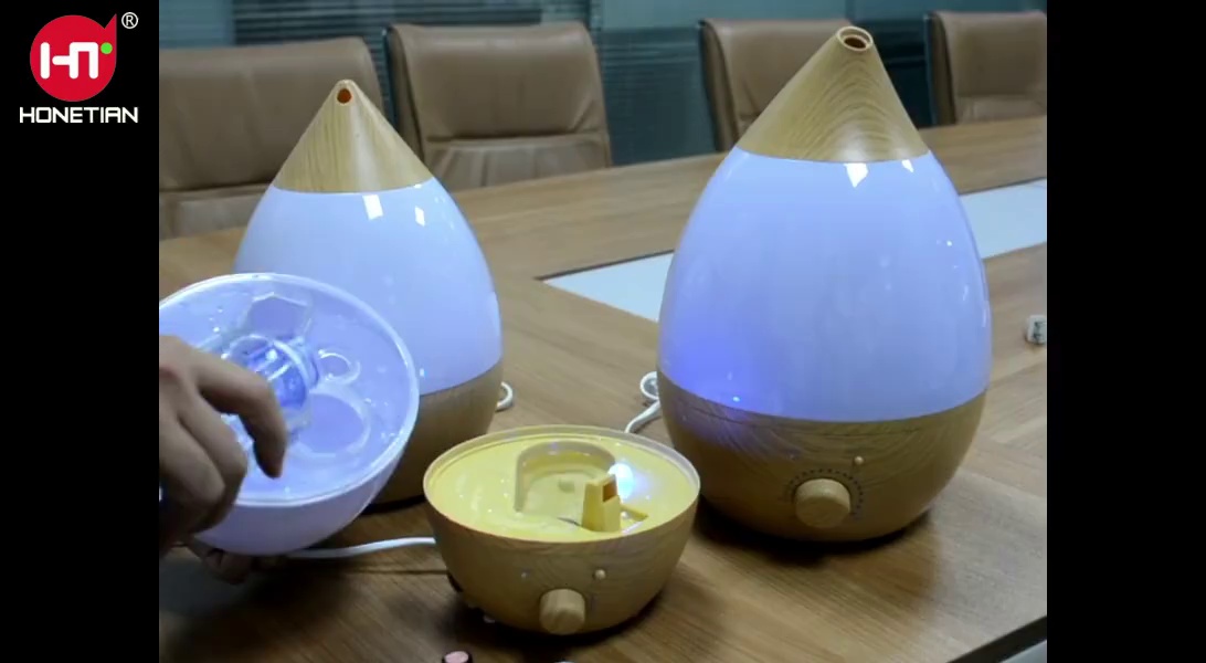 HONETIAN 7 colors night light knob control large mist output 1.3L capacity custom colors indoor ultrasonic cool mist humidifier