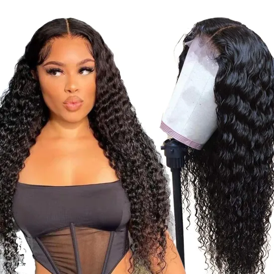 Mongolian Kinky Curly Human Hair Wigs 130% Density 13x4 13x6 Front Lace Raw Natural Color With Baby Hair Pre Plucked Wigs