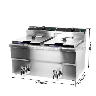 Electric Double Tank Double Basket Chips Deep Fryer