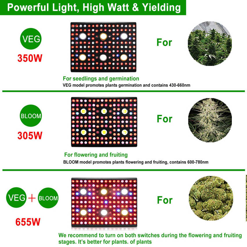 COB Grow Light Kit لزراعة الأعشاب