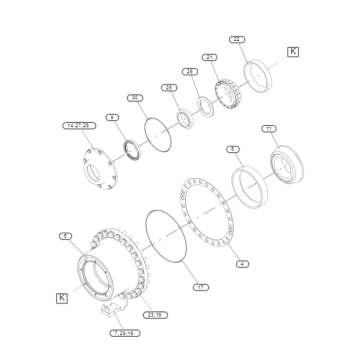 631-8225 DIFFERENTIAL & BEVEL GEAR FOR R3000