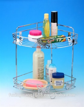 Wall Mounted Bathroom 2-layer corner shelf wire shelving space