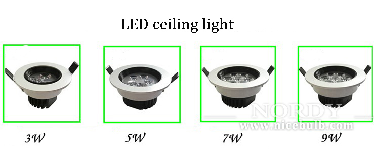 9W High Power AC85-265V Hotel Commercial Building LED Ceiling Light