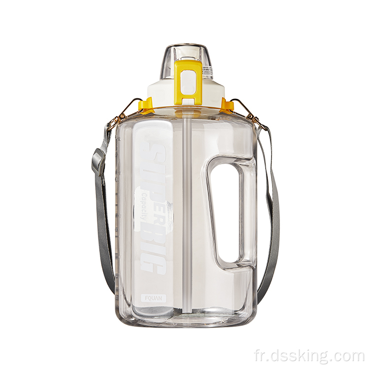 Bouteille d&#39;eau de grande capacité 2 litres sport BPA Bouteille d&#39;eau gratuite avec paille