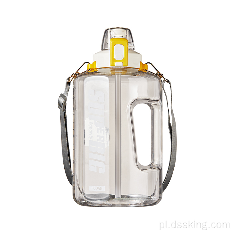 Duża pojemność 2 -litrowa butelka z wodą sport BPA bezpłatna butelka z wodą ze słomy