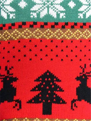 knitted warm pompom deer scarf for christmas