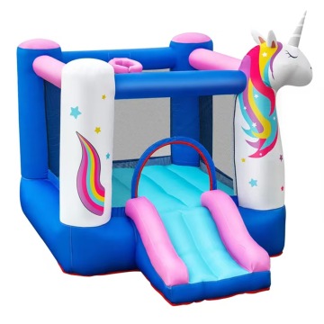 Unicorn Inflatable Castle: Climbing Slide & Trampoline for Kids