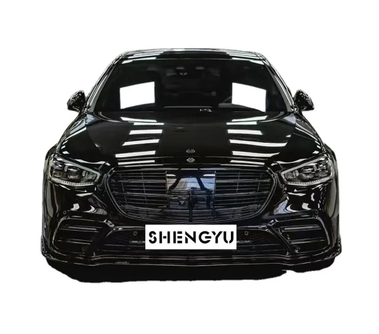 2021+ Benz S Class W223 Body Kit with Bra Bus Model Upgrade - Front Lip, Rear Diffuser, Tail Pipes, Foglamp Frames, Spoiler