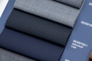Charcoal Smooth 30% Wool Fabric