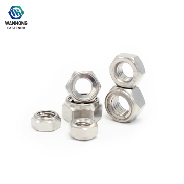 Fixation industrielle autobloquante à écrou hexagonal entièrement métallique