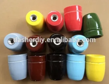 E27 / E26 CE colourfull ceramic pendant lamp / lighting with plastic / metal canopy