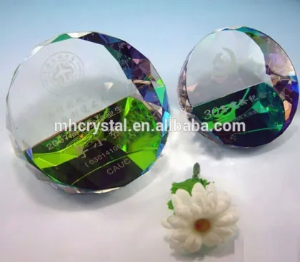 Rainbow Crystal cut Paperweight MH-F0553