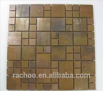 square copper ceramic background mosaic backsplash kitchen bathroom wall decorate tile