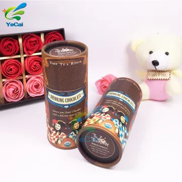 High quality round chocolate box for wedding invitation, empty chocolate packaging tube gift box