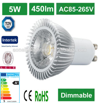 2014 cob led spotlight 5W cob gu10 led spotlight 3years warranty dimmable cob led spotlight