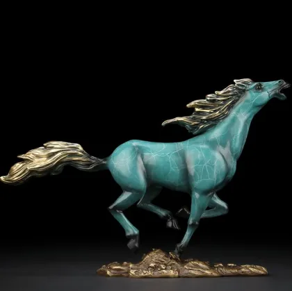 Morden European design bronze running horse for indoor house decoration