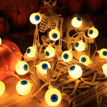 Halloween Eyeball Ghost Glowing String Lights - LED Solar Ghost Eye Decorations