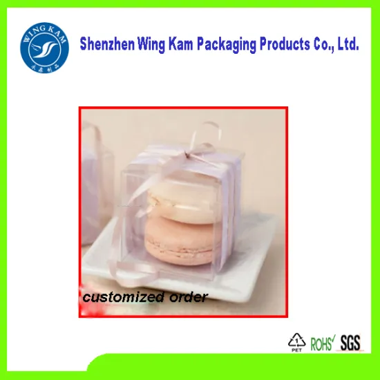 Plastic PET transparent luxury food stand cake boxe package with factory price