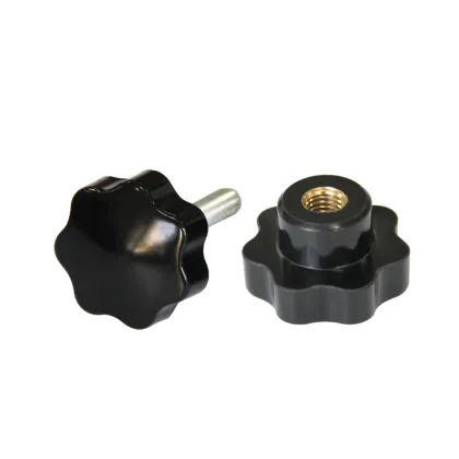 Seven Star Black Phenolic Resin Brass Thread Clamp Handwheel Knob
