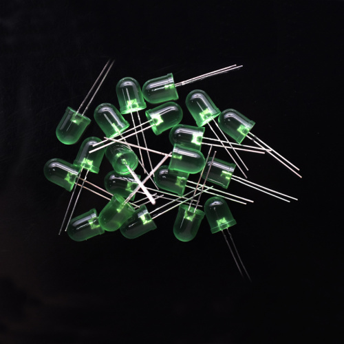 10mm Green LED with Diffused Lens 60 Degree
