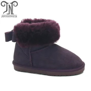Kids Girls Fluffy Suede Ankle Slip On Boots
