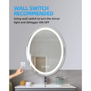 SALLY Овальное зеркало для макияжа со светодиодной подсветкой и подсветкой для ванной комнаты с регулируемой яркостью
