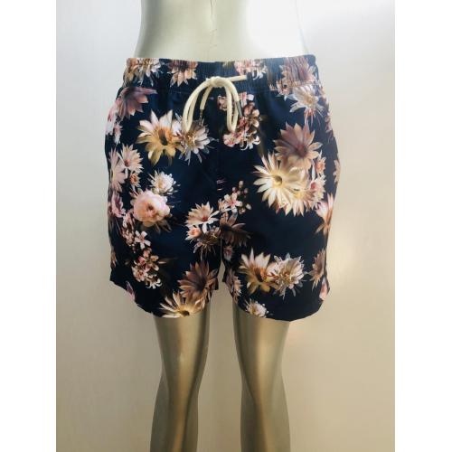 Vintage floral print men's beach shorts