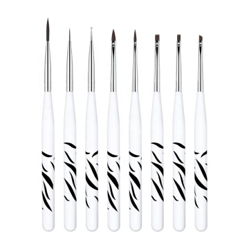 8pcs/set 3D Paint Dot Draw Pen Acrylic Nail Liner Brushes Set - Custom Logo Nail Art Kit