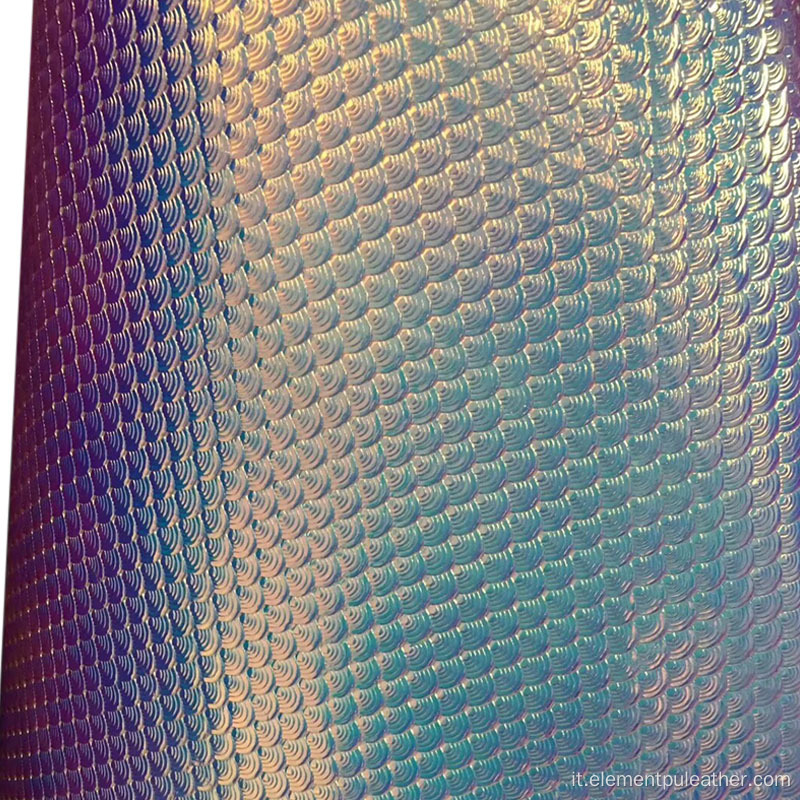 Cuoio in PU con vernice specchiata sintetica lucida da 0,6 mm