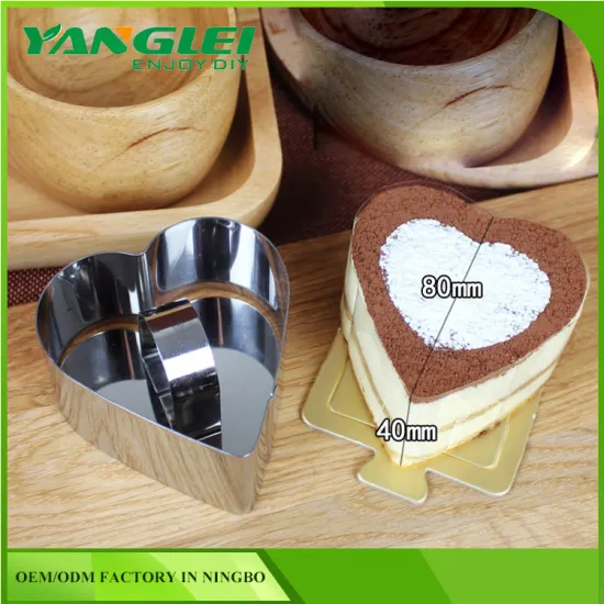 Promotional Stainless steel Heart Mousse Ring/Cake Mold/cake ring mold