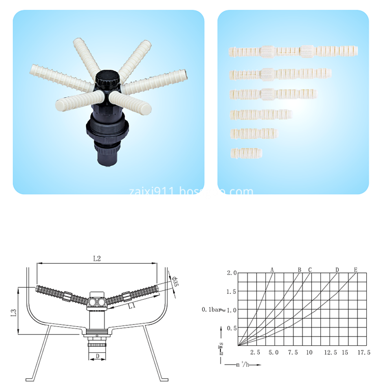 6 laterals side mount bottom distributor