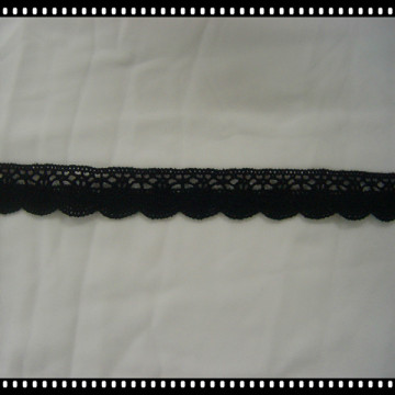 Hot sale black crochet cotton lace trim