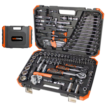 132Pcs Hand Wrench Tool Set: Cordless Power Tools & Wrench Sets 1/2inch 3/8inch 1/4inch Mechanic Tool Kits