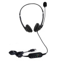 Headset stereo 3.5mm &amp; USB Wired dengan mikrofon untuk laptop