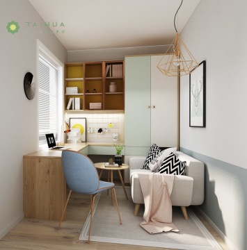 Green and White Customized Book Shelf and Desk