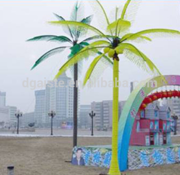 Home garden decorative 600cm Height outdoor artificial yellow flashing LED solar lighted up coconut palm trees EDS06 1402