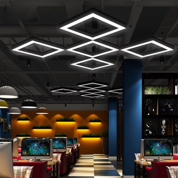 Flicker-Free Modern Square Ceiling Pendant Light for Saloon & Fitness Center