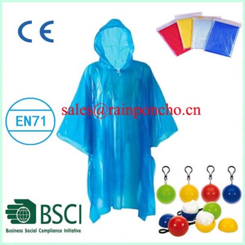 disposable PE colorful rain cape