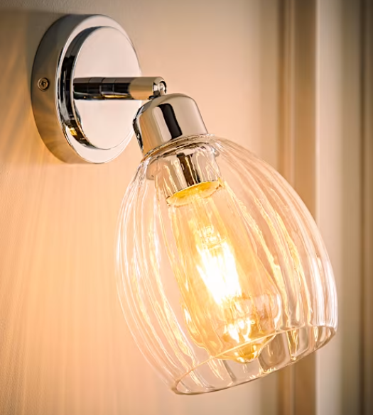 Ribbed Glass Dome Adjustable Wall Light (12)