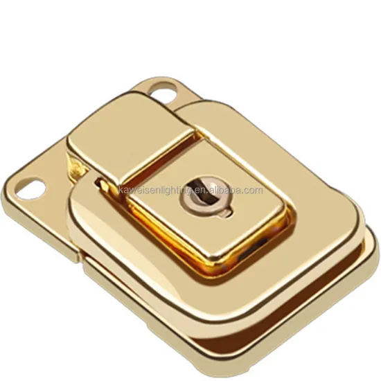 Lockable Gold Plated Briefcase with Draw Latches and Safety Tower Buckle Lock for Equipment and Toolbox Security