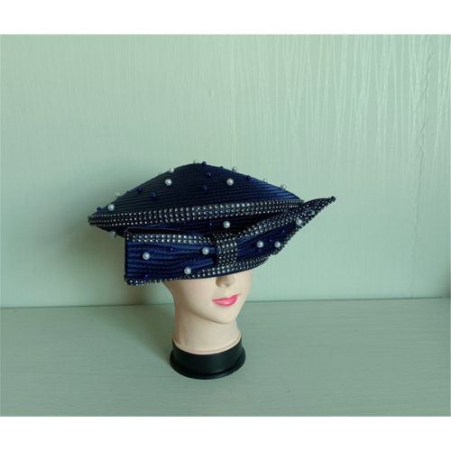 Stain Ribbon Pillbox Rhinestone Church Millinery Party Hat