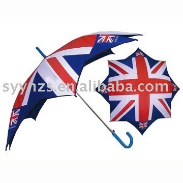 Double Layer Straight Umbrella with National Flag