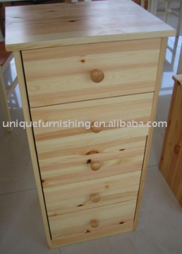 Solid Wood 5-Drawer Chest For Sale