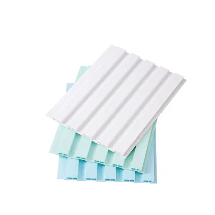 Sky Blue And White Wpc Wall Panel