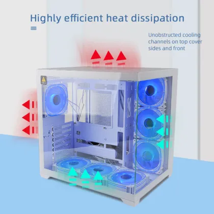 Choiyan Mid Tower Gaming PC Cases with RGB Fans and Front Panel Glass