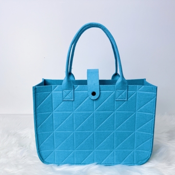 Custom Logo Felt Tote Bag - Large Capacity Reusable Storage Organizer