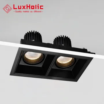 LuxHolic Square Black Anti-Glare COB LED Recessed Downlight for Living Room and Bedroom