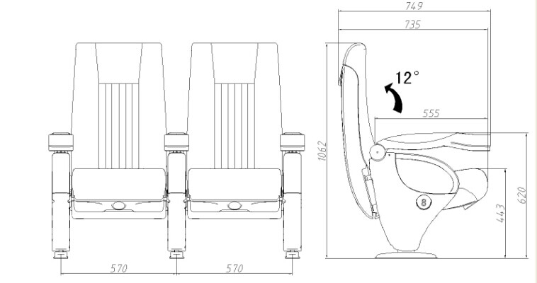 New Design High Quality PP Cinema Chair (Rd5508)