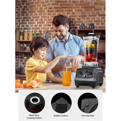3HP 2200W Heavy Duty Commercial Grade Timer Blender Mixer Juicer Fruit Food Processor Ice Smoothies BPA Free 2L Jar Black US,EU,